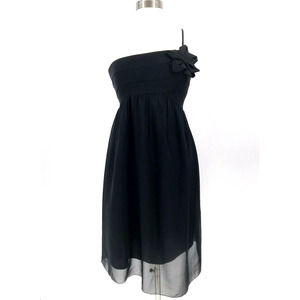 Vintage 90s Max Studio Silk Dress Y2K Large One Shoulder LBD Formal Knee